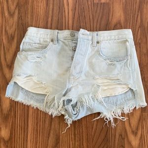 High waisted jean shorts